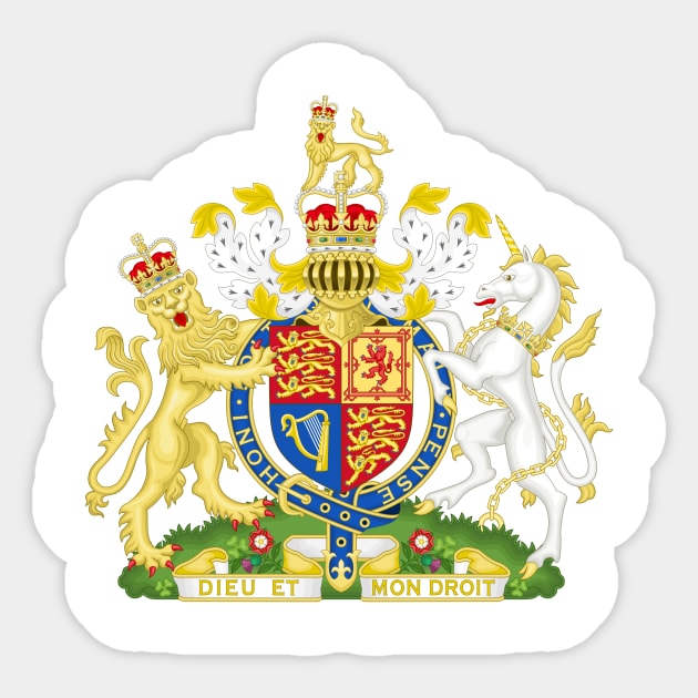 Royal Coat of Arms of the United Kingdom Sticker by Flags of the World